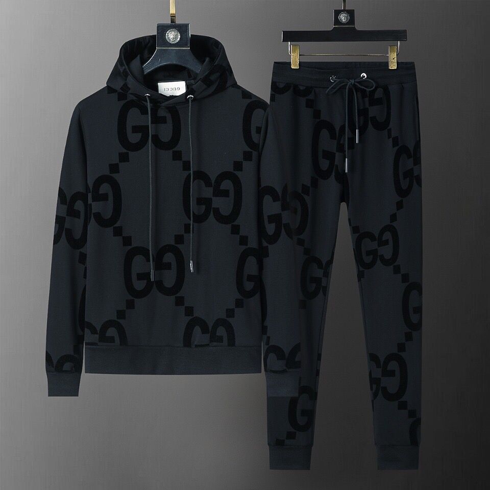 GUCCI sweat suit GG flocked print