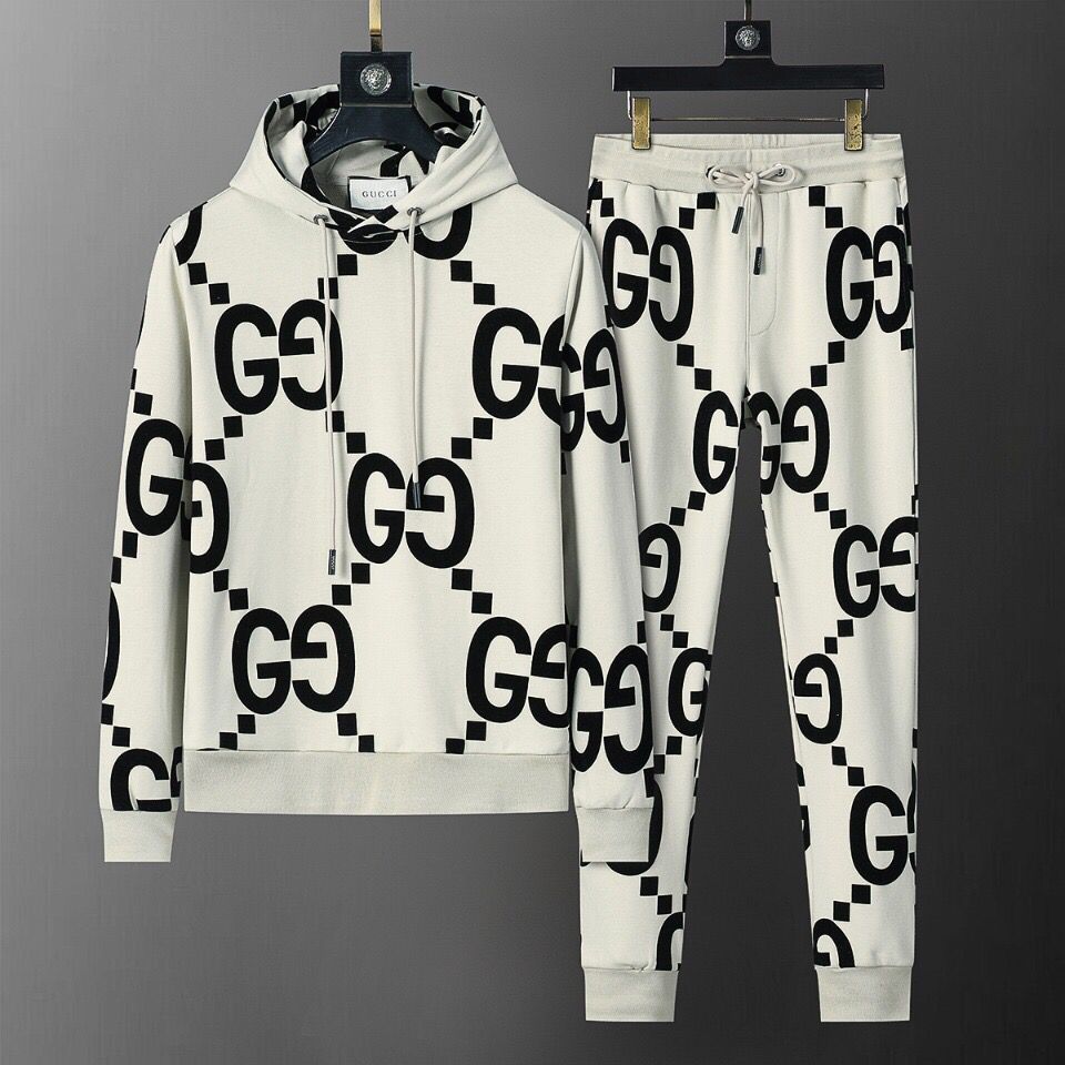 GUCCI sweat suit GG flocked print